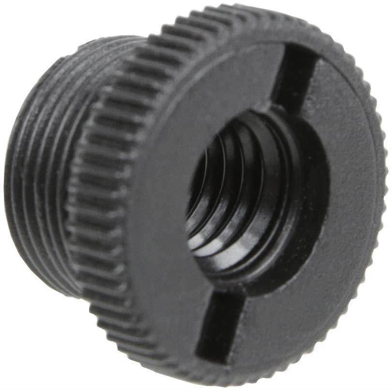 Foto&Tech 5/8-Inch Male to 3/8-Inch Female Mic Screw Thread Adapter Black Plastic Microphone Screw Thread Adapter for Mic Microphone Stand Accessories