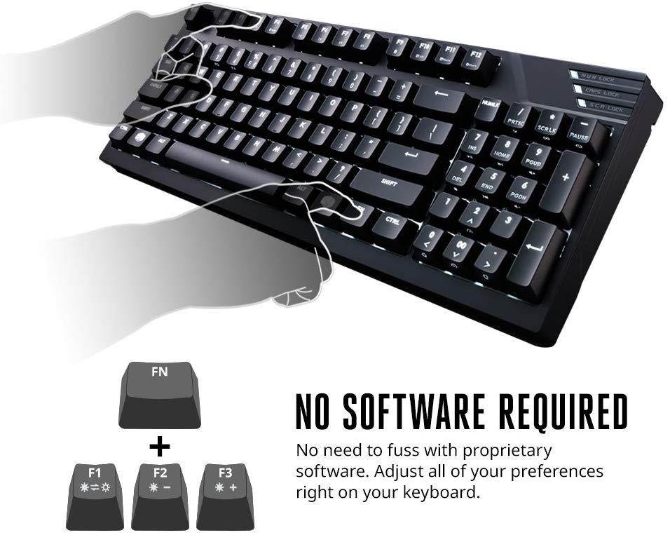 Cooler Master MasterKeys Pro M White LED Mechanical Gaming Keyboard, Cherry MX Blue, TenKey (Medium)