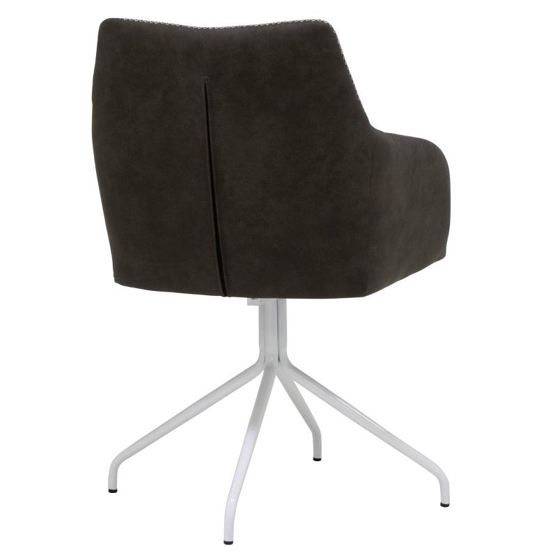 Adelaide Swivel Office Chair White/Bark Gray - Calico Designs