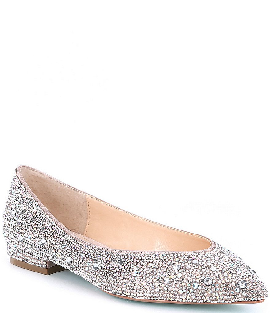 Blue by Betsey Johnson Jude Rhinestone Jeweled Dress Flats