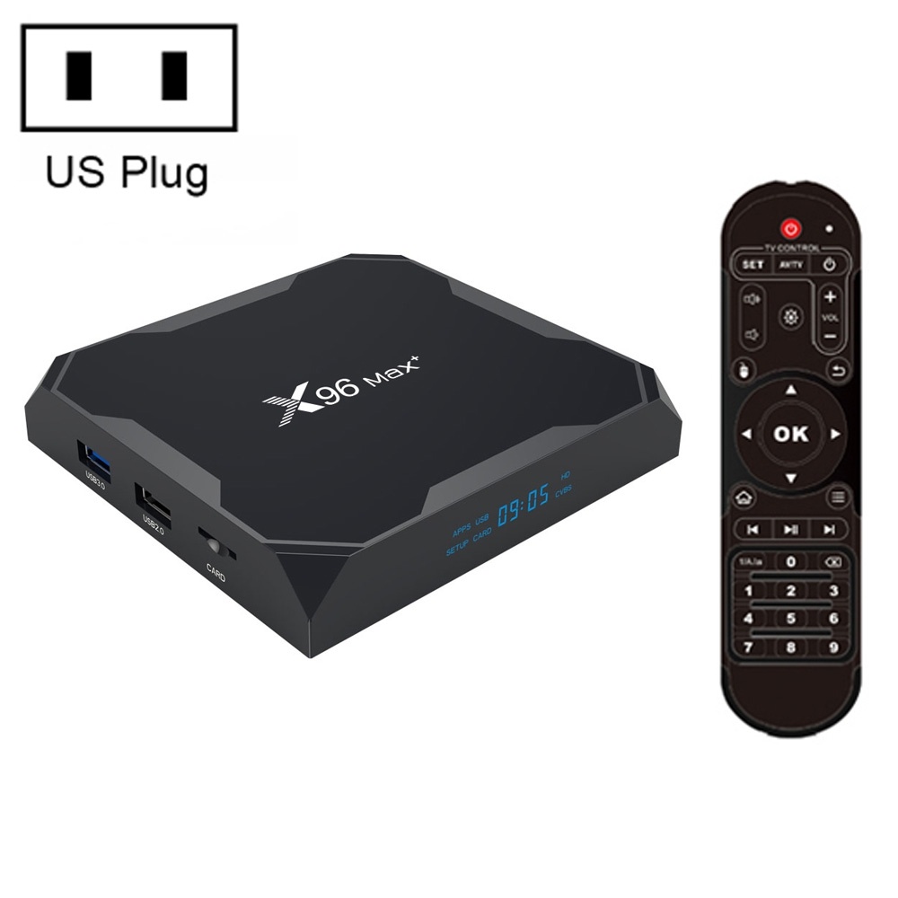 X96 max+ 4K Smart TV Box, Android 9.0, Amlogic S905X3 Quad-Core Cortex-A55,4GB+32GB, Support LAN,