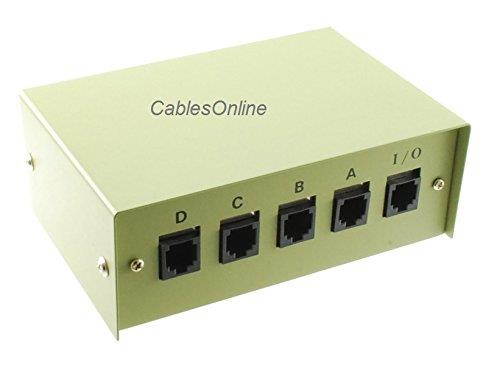CablesOnline 4-Way ABCD 8P8C RJ45 Metal Rotary Manual Switch Box, SB-035