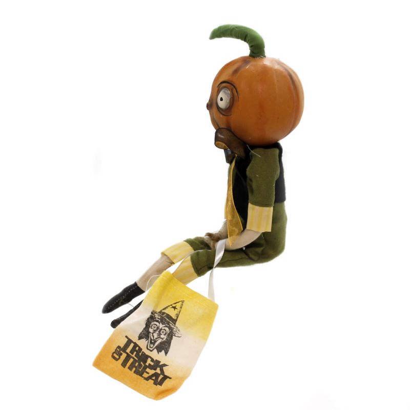 Joe Spencer 13.5" Orvis Pumpkin Head Guy Halloween Primitive Trick Treat  -  Decorative Figurines