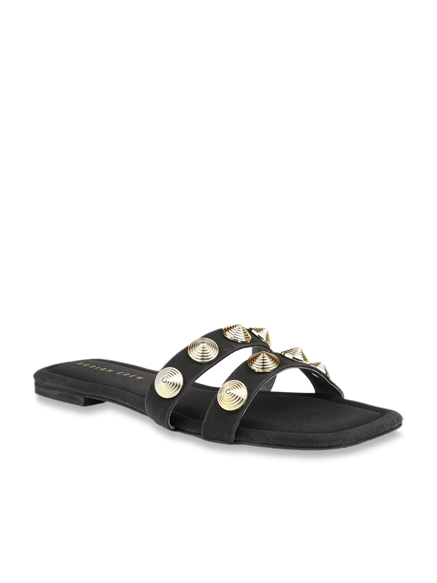 Design Crew Women's Black Casual Sandals