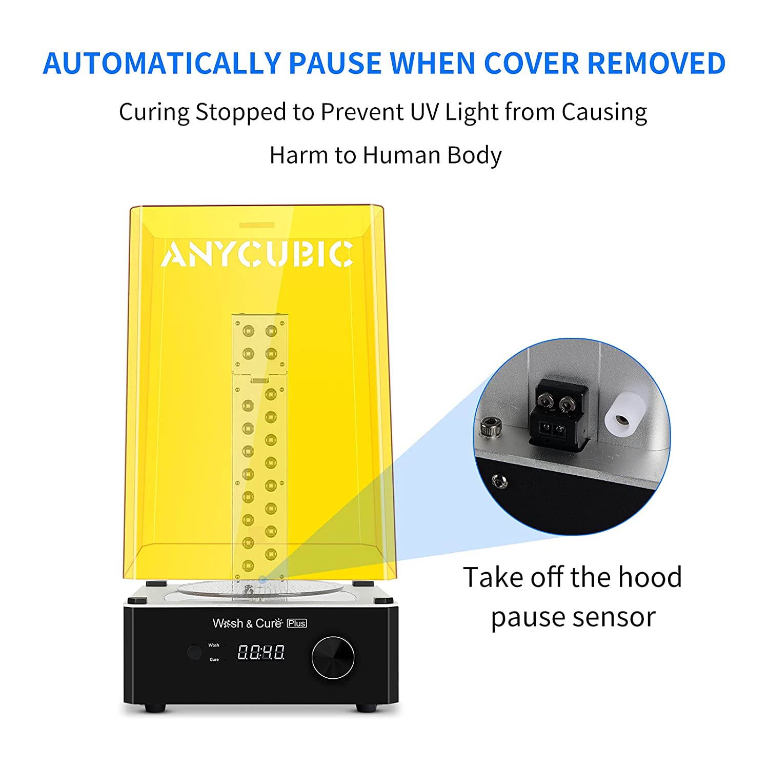 ANYCUBIC Wash and Cure Plus, Largest 2 in 1 Wash Cure Machine for Mono X Large LCD SLA 3D Printer Models with L-Shaped Strip Curing Light & Rotary Curing Platform and Washing Size 192mmx 120mmx 290mm