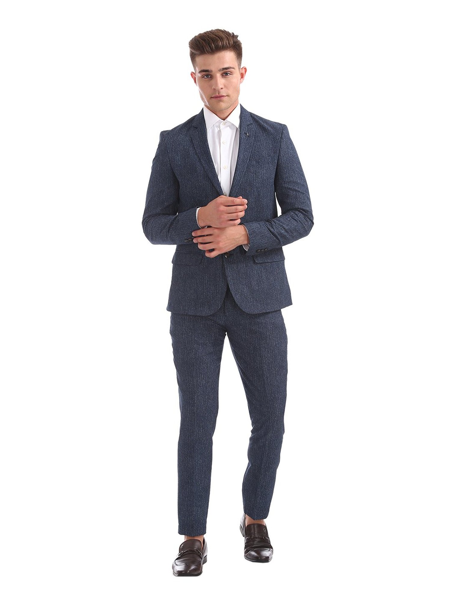Arrow New York Navy Slim Fit Two Piece Suit