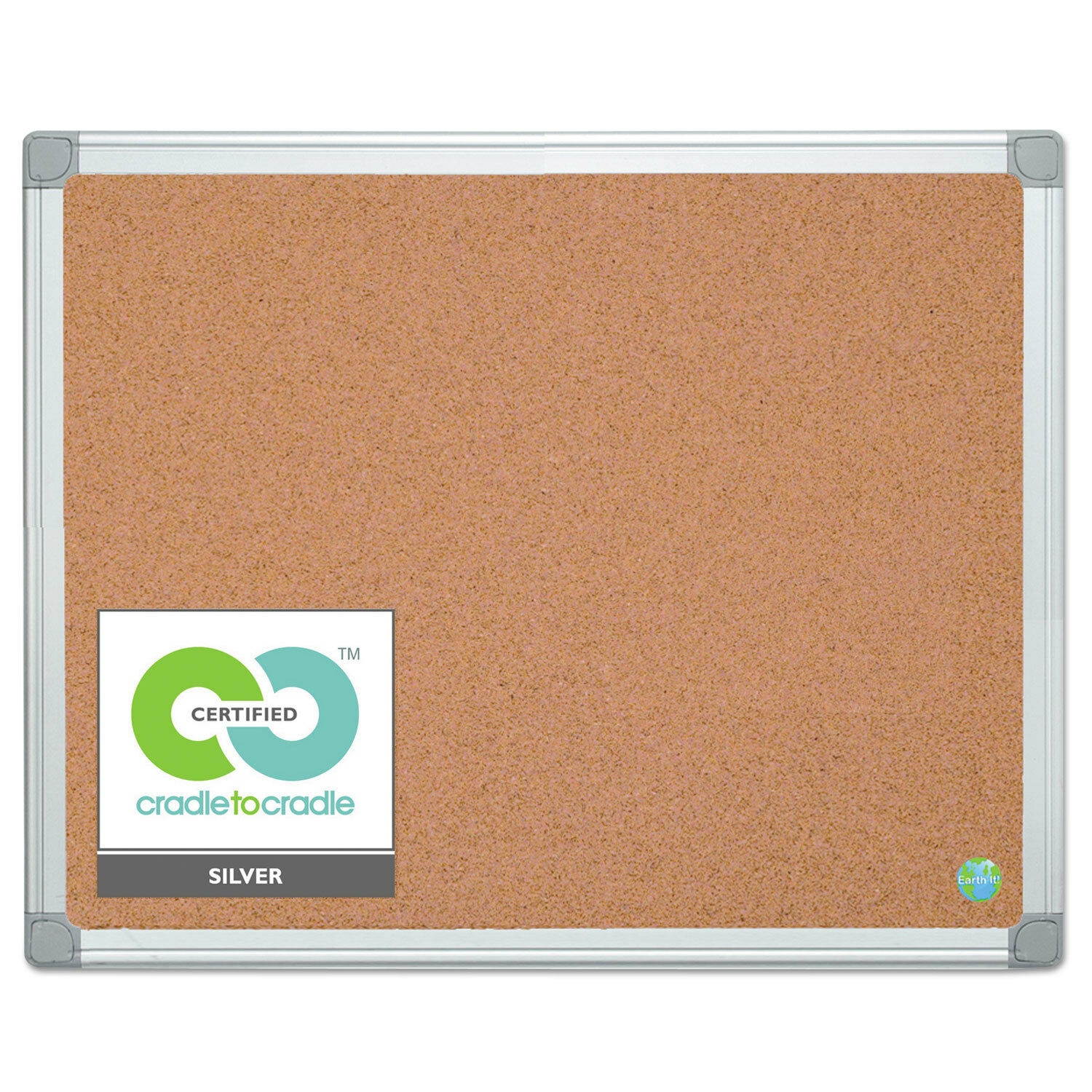 Mastervision Earth Cork Board 24 x 36 Aluminum Frame CA031790