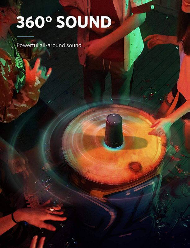 Soundcore Flare Wireless Speaker by Anker, Portable Bluetooth Speaker, Waterproof Party Speaker with 360&deg; Sound, Enhanced Bass & Ambient LED Light, IP67 Dustproof & Waterproof and 12-Hour Battery Life