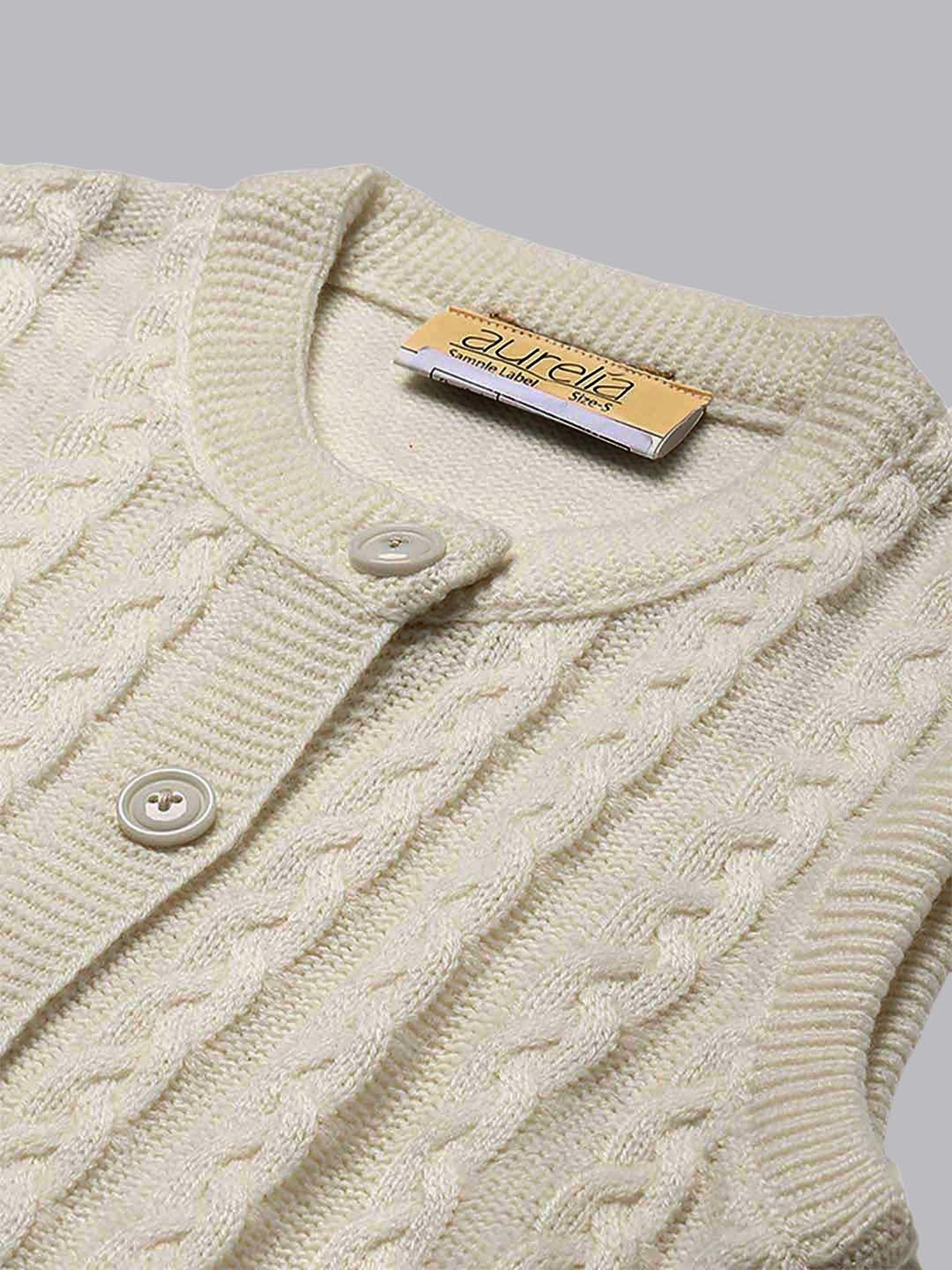 Aurelia White Regular Fit Sweater