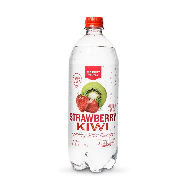 Sparkling Kiwi Strawberry Water - 33.8 fl oz Bottle - Market Pantry™