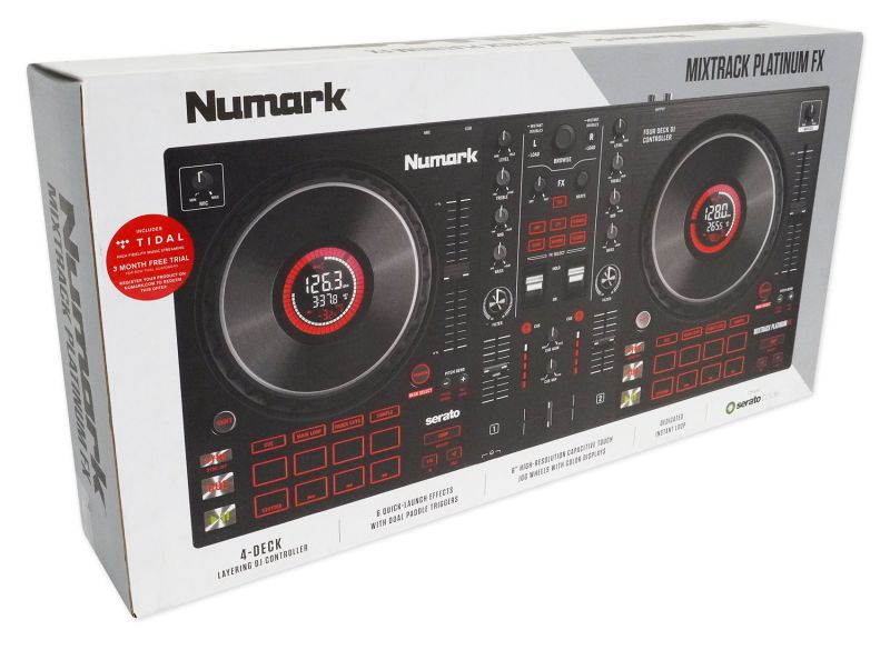 Numark Mixtrack Platinum FX 4-Deck Serato DJ Controller+Adjustable Tripod Stand