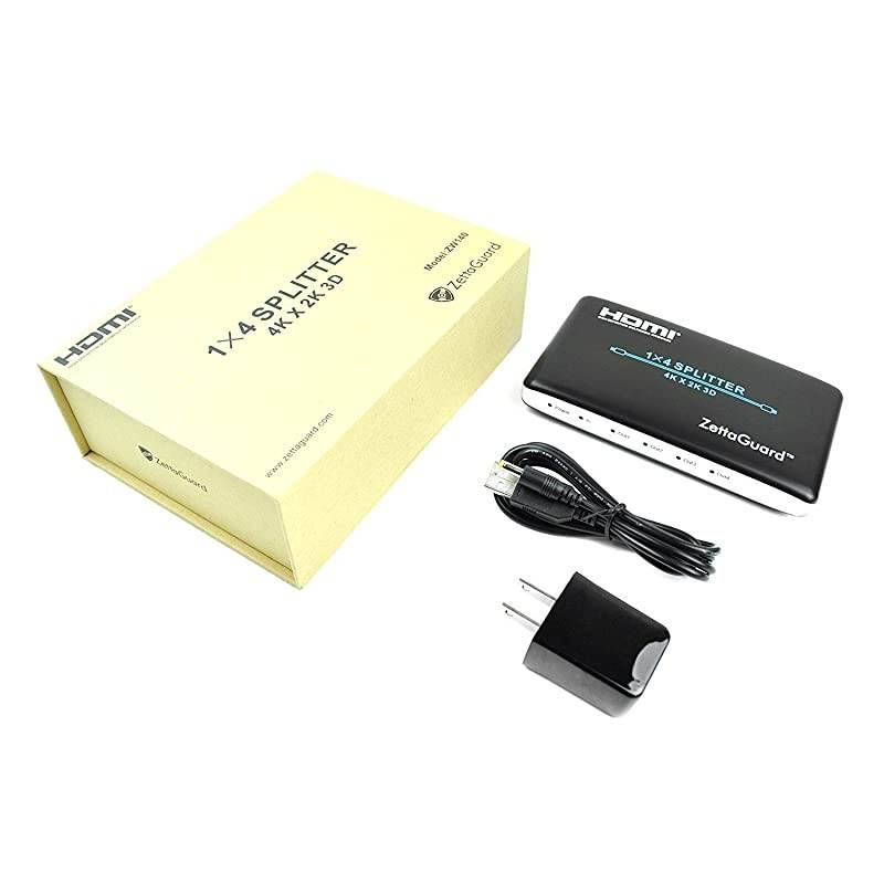 1 x 4 HDMI Splitter 1 Input 4 Output Digital 1X4 Splitters with Full HD 4K x 2K, 3840 &times; 2160, 3D Support (ZW140)
