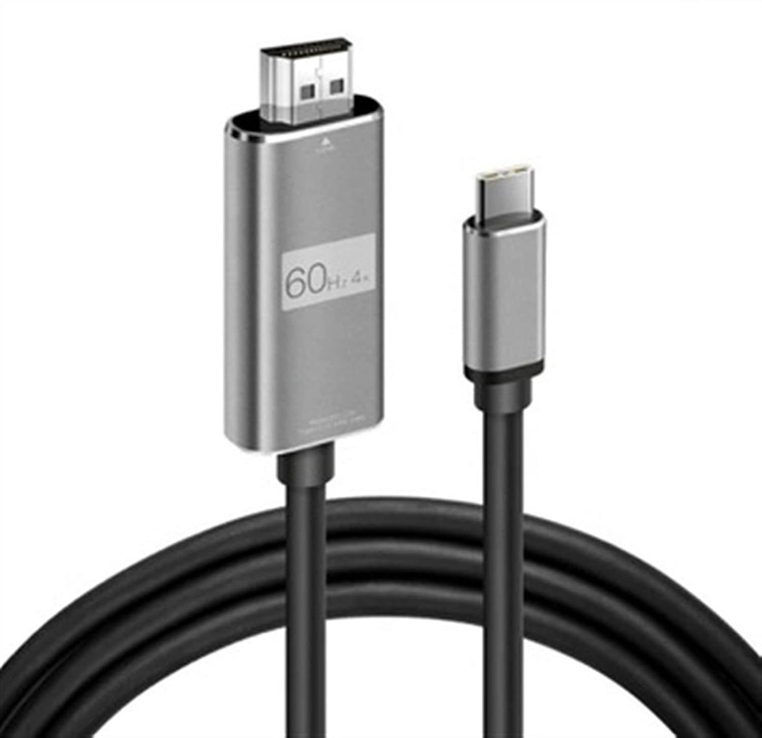 Thunderbolt 3 Cable (1.8M/6.3Ft) USB-C to HDMI 4K & Data High Speed Transfer Fast ChargingCompatible with LaptopSmartphoneComputerMacBook