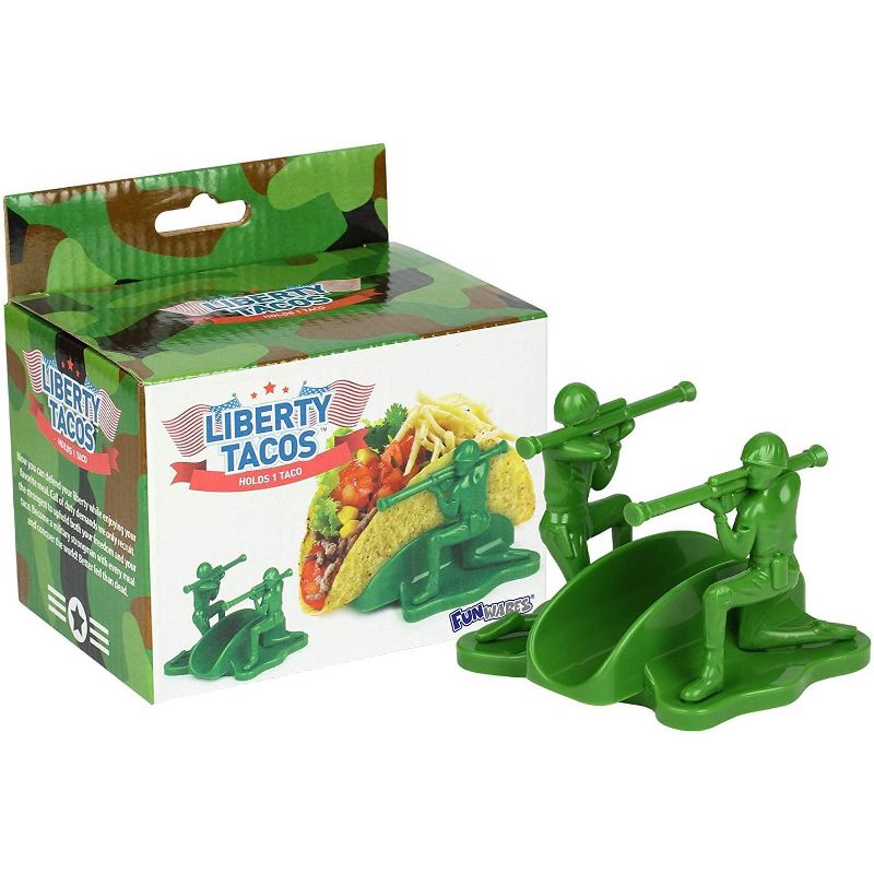 Funwares Liberty Sculpted Little Green Army Men Taco & Snack Holder