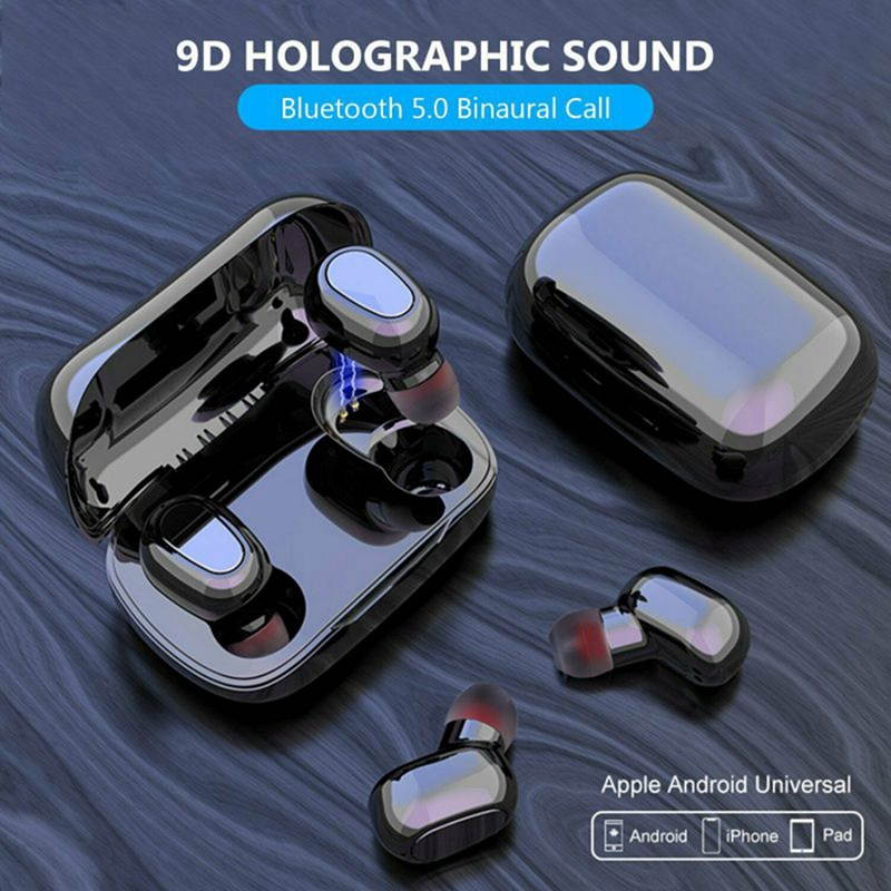 True Wireless Earbuds Bluetooth Headphones Touch Control with Wireless Charging Case IPX5 Waterproof TWS Stereo Earphones in-Ear Built-in Mic Headset Premium Deep Bass for Sport