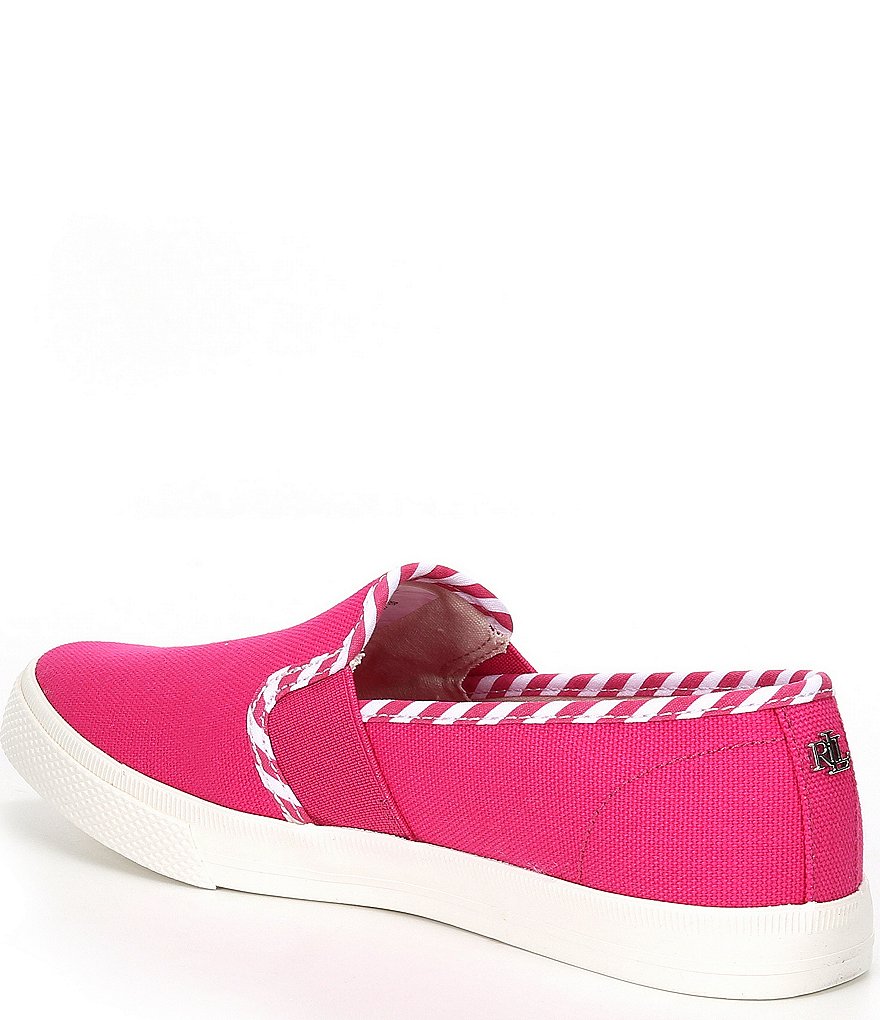 Lauren Ralph Lauren Jinny Striped Canvas Slip-On Sneakers