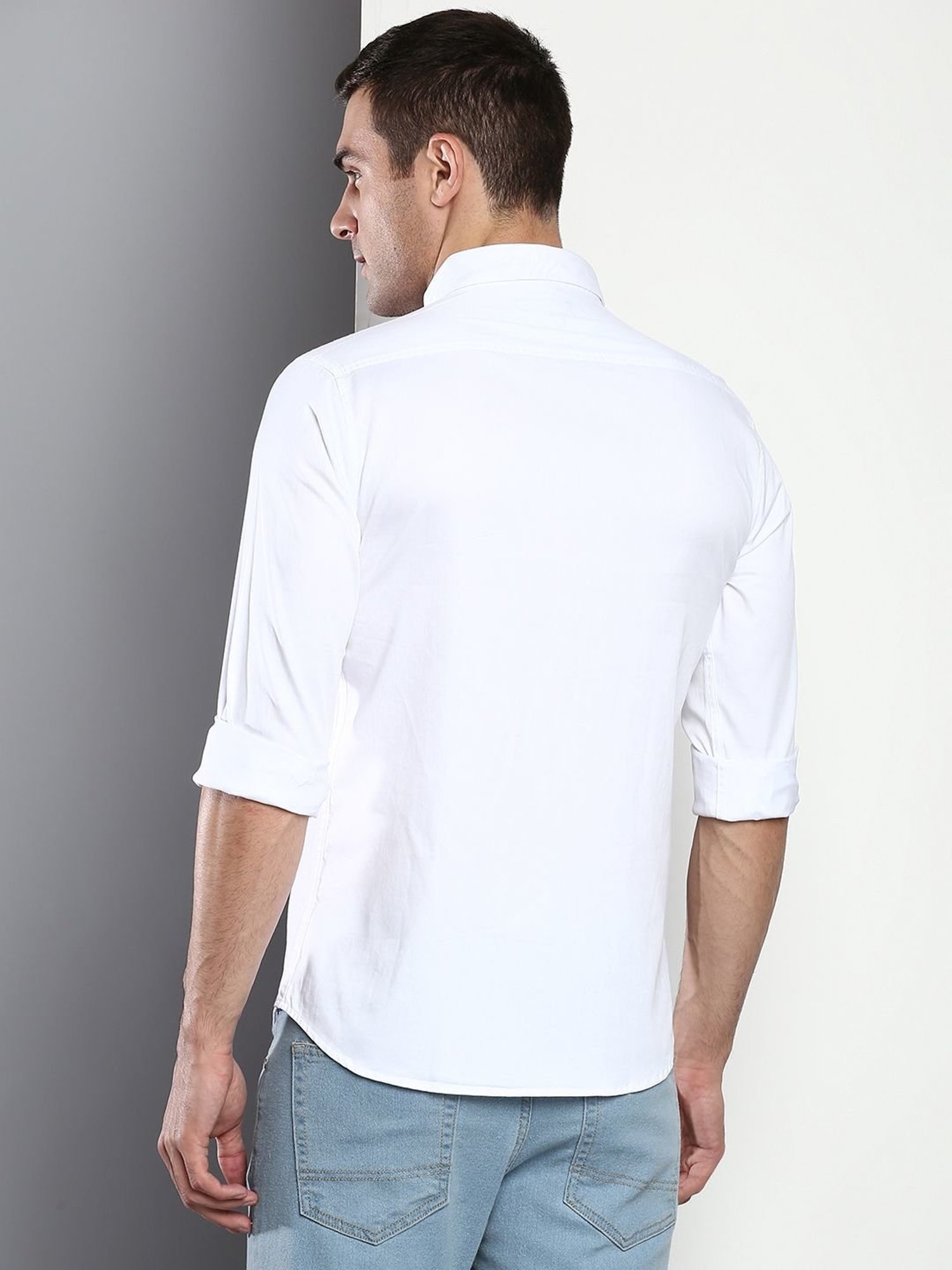 Dennis Lingo White  Slim Fit Shirt