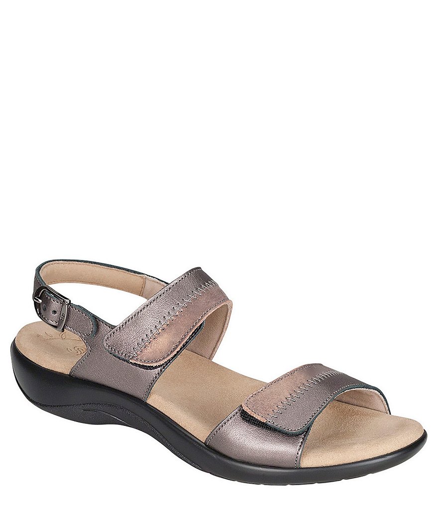SAS Nudu Two-Toned Leather Heel Strap Sandals