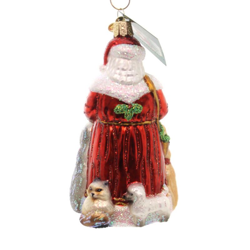 Old World Christmas 5.25" Santa's Furry Friends Ornament Cat Dog  -  Tree Ornaments