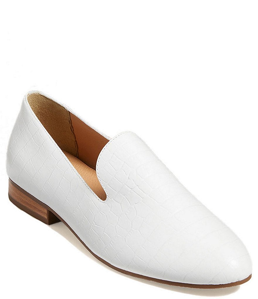Jack Rogers Audrey Crocodile Stamped Leather Loafers