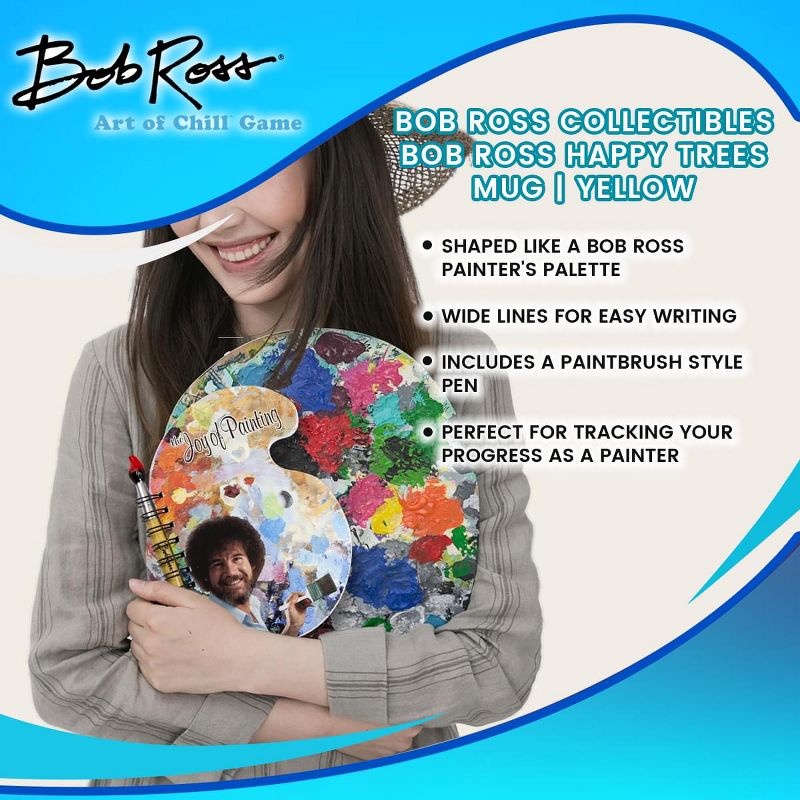 Surreal Entertainment Bob Ross "The Joy of Painting" Paint Palette Journal & Brush Pen