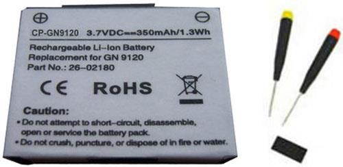Replacement 3.7V 350mAh 2901-249 14151-01 26-02180 Battery for GN Netcom 9120 & Jabra GN9125 Wireless Headsets with Installation Tools