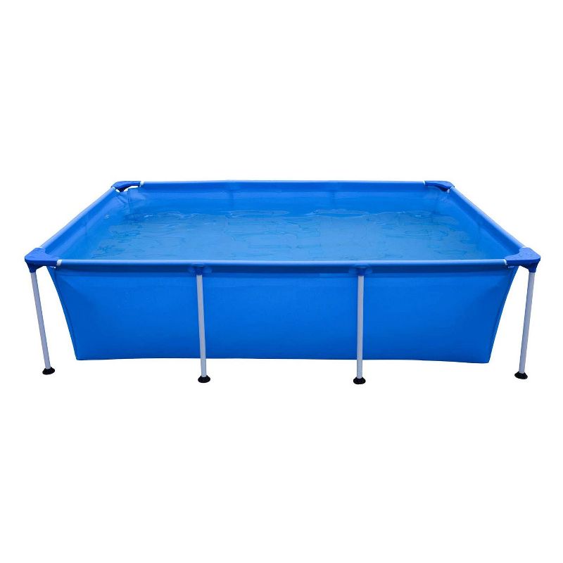 JLeisure Avenli 17773 Outdoor Backyard 10 x 6.5 x 2 Feet Above Ground Rectangular Steel I Frame Swimming Pool with Repair Kit, Blue (2 Pack)