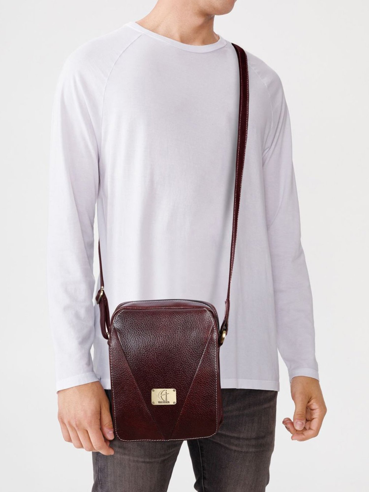 HiLEDER Brown Solid Medium Cross Body Bag