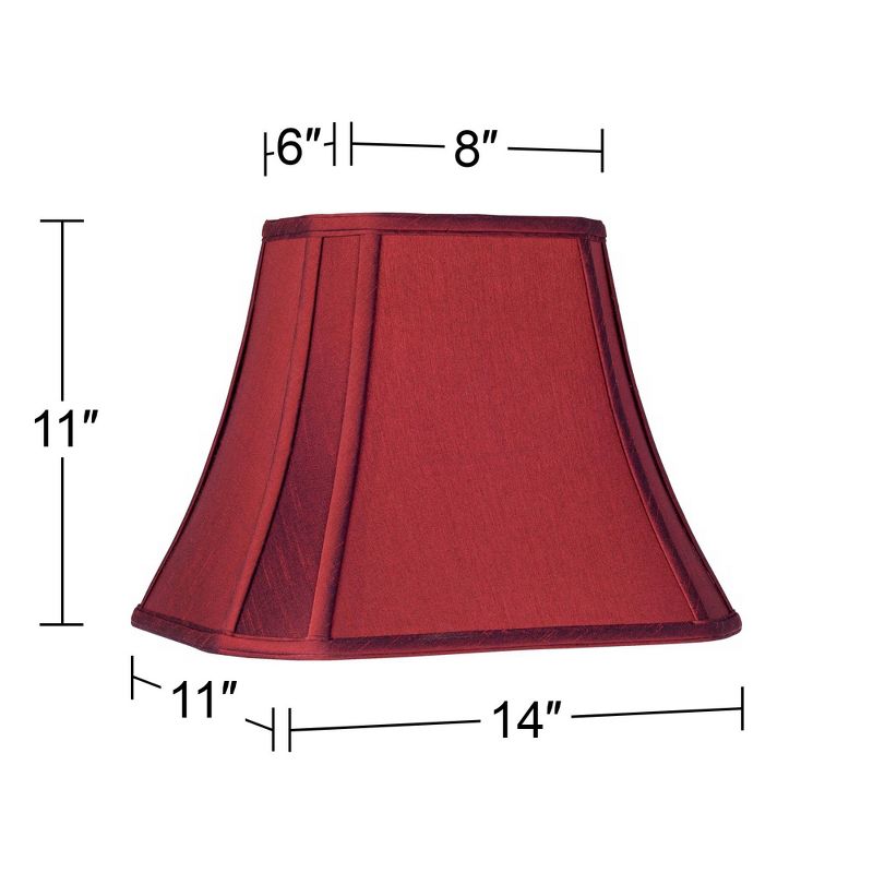 Springcrest Crimson Red Cut-Corner Medium Lamp Shade 8" Wide and 6" Deep at Top x 14" Wide and 11" Deep at Bottom x 11" High (Spider) Replacement