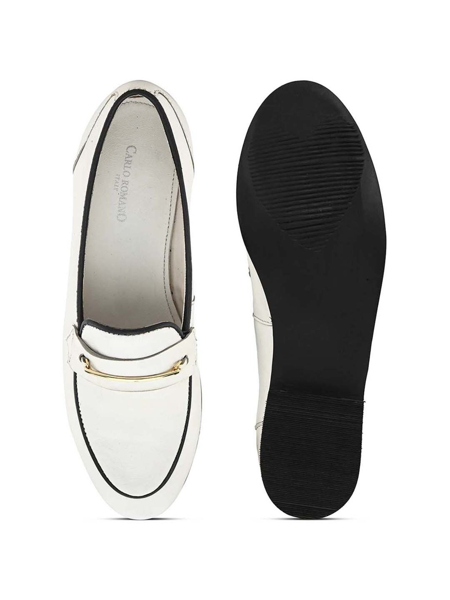 Carlo Romano Women's White Casual Loafers