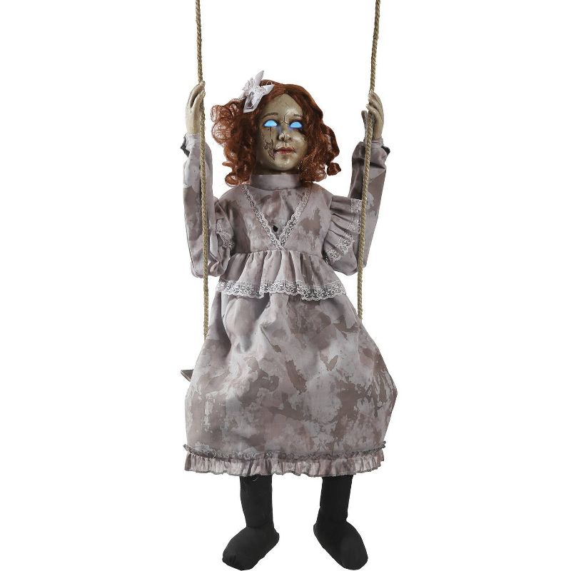 Swinging Doll Animated Halloween Decorative Holiday Scene Prop