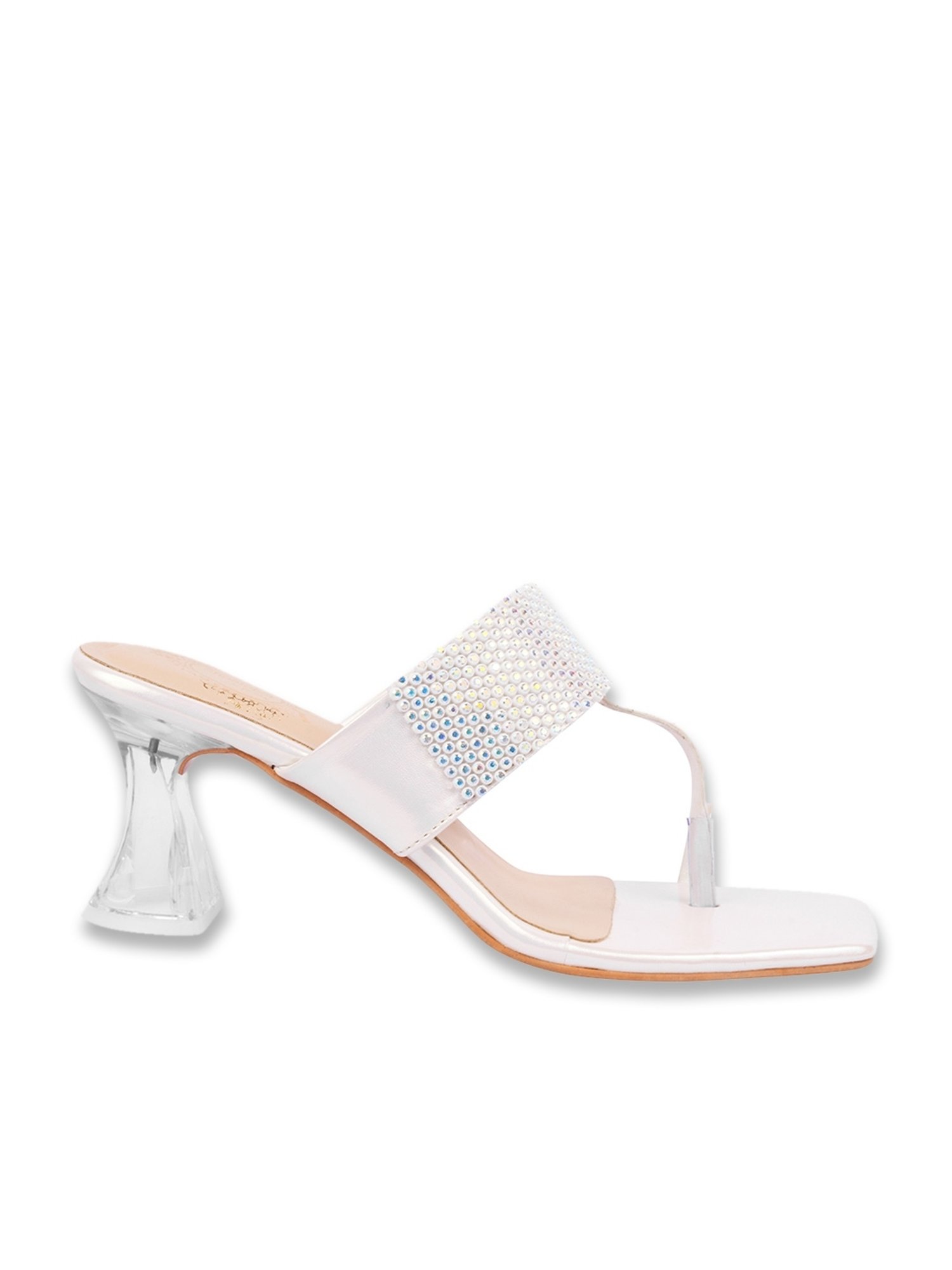 Shoetopia Women's White Toe Ring Sandals