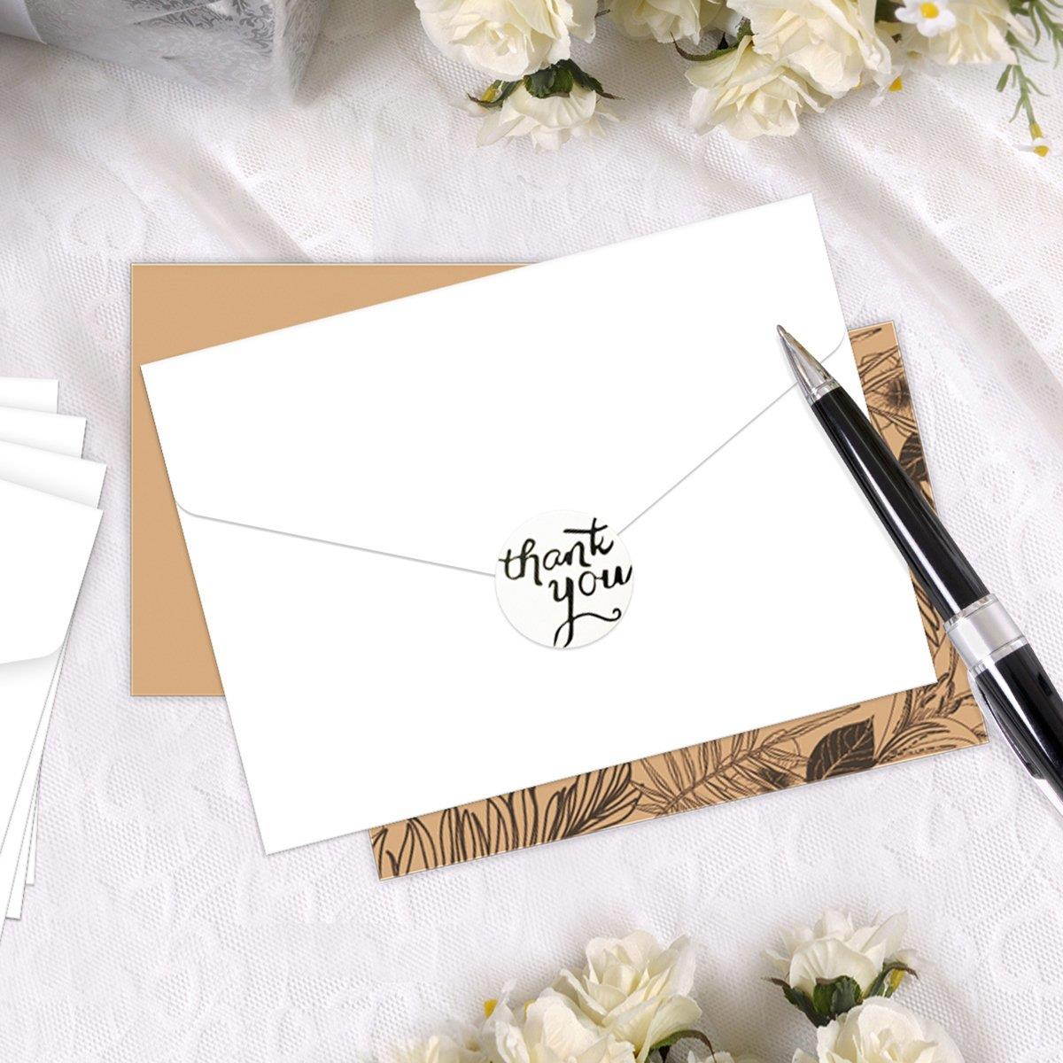 FaCraft Rustic Thank You Cards 48 PCS with 48 Envelopes