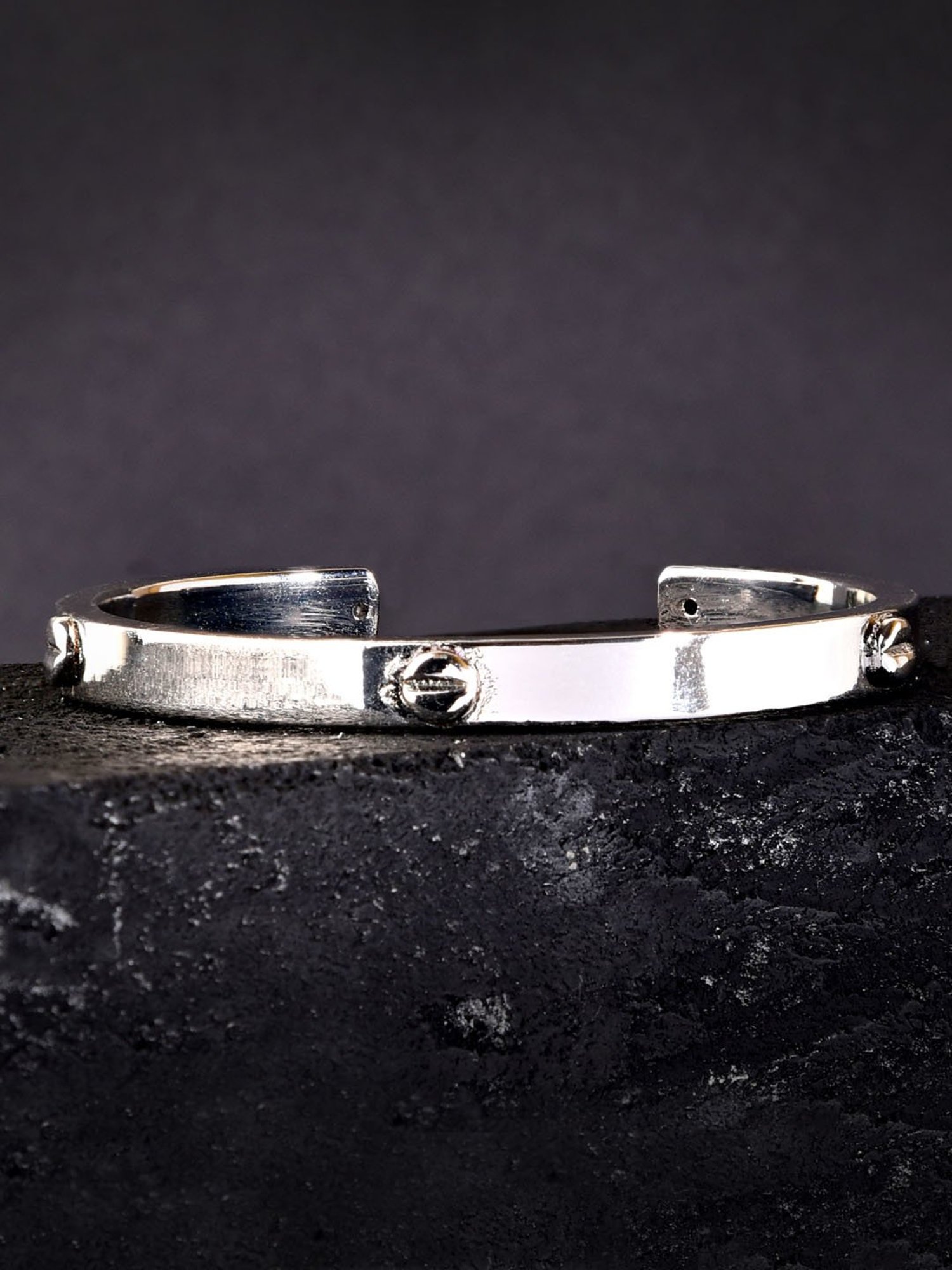 The Bro Code Silver-Plated Kada Bracelet For Men