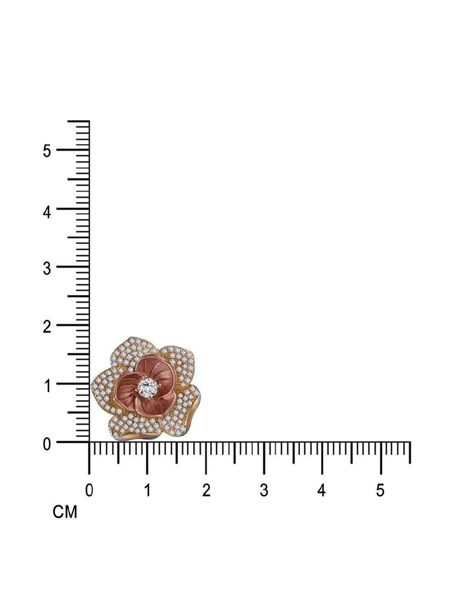 Rihi by P.C. Chandra Jewellers Rose In Gold Pendant And Earring Set (Without Chain)