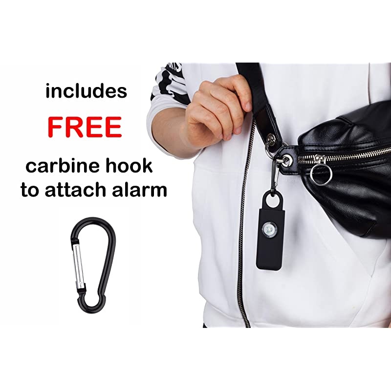 Personal Alarm for Women with pin, Loud Siren and Flashing Strobe Led Light, Patented Self Defense Siren. Security and ty Alarm for Seniors and Kids