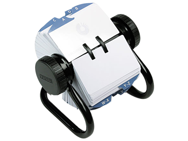 Rolodex 66704 Open Rotary Card File Holds 500 2-1/4 x 4 Cards, Black