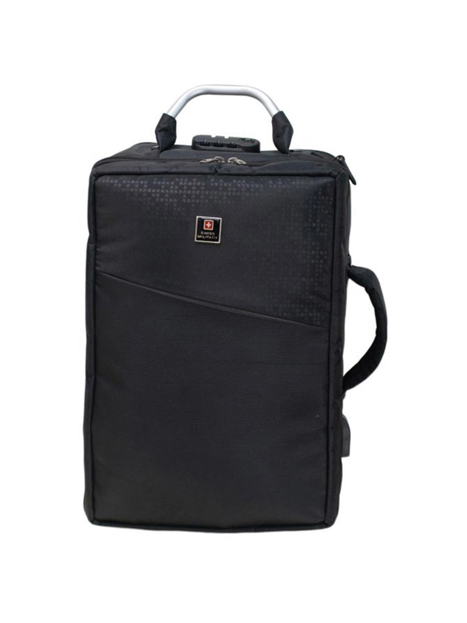 Swiss Military 17 Ltrs Black Large Convertible Laptop Backpack with USB Charging Port