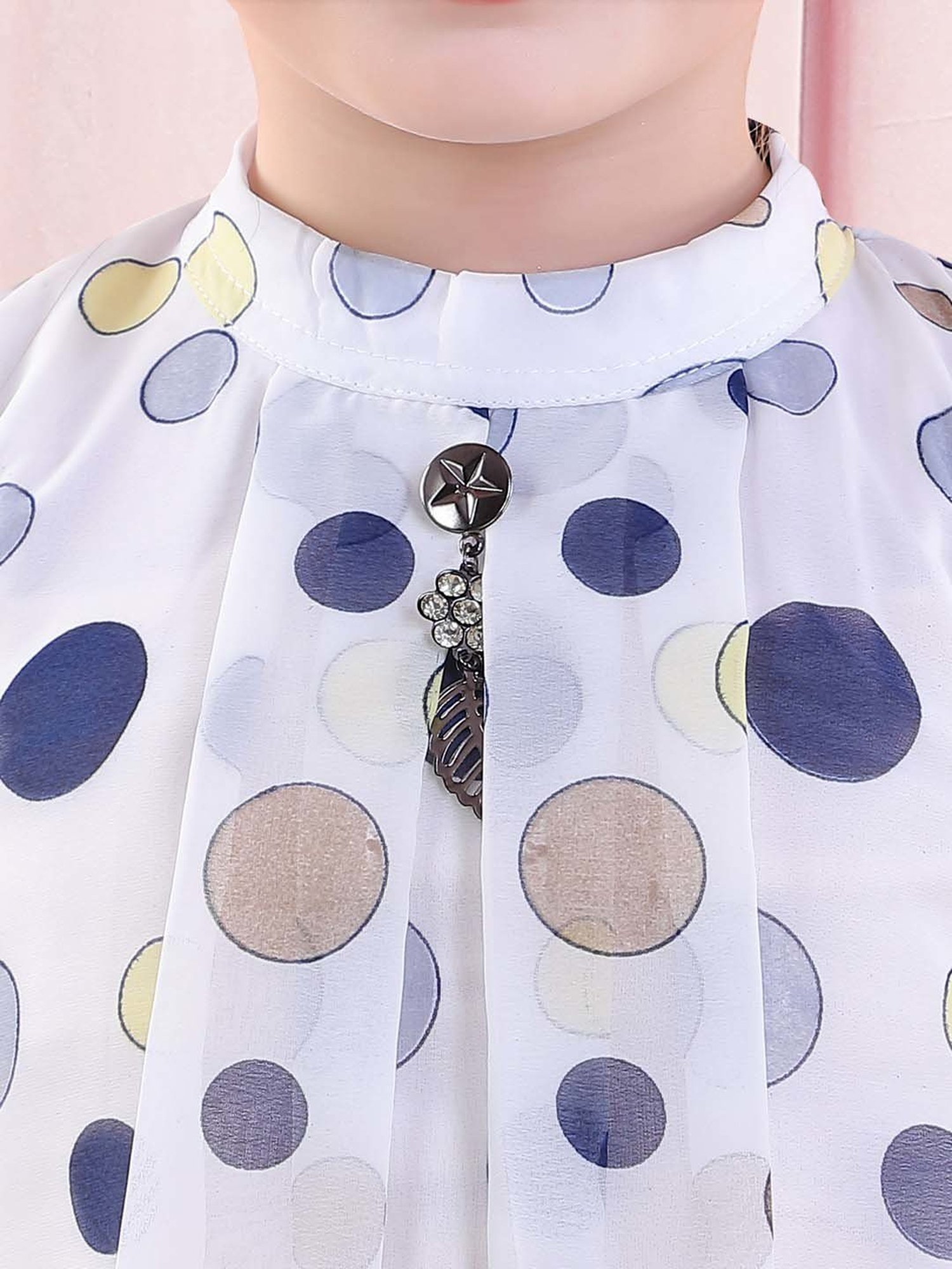 poplins Kids Yellow & Blue Cotton Printed Top