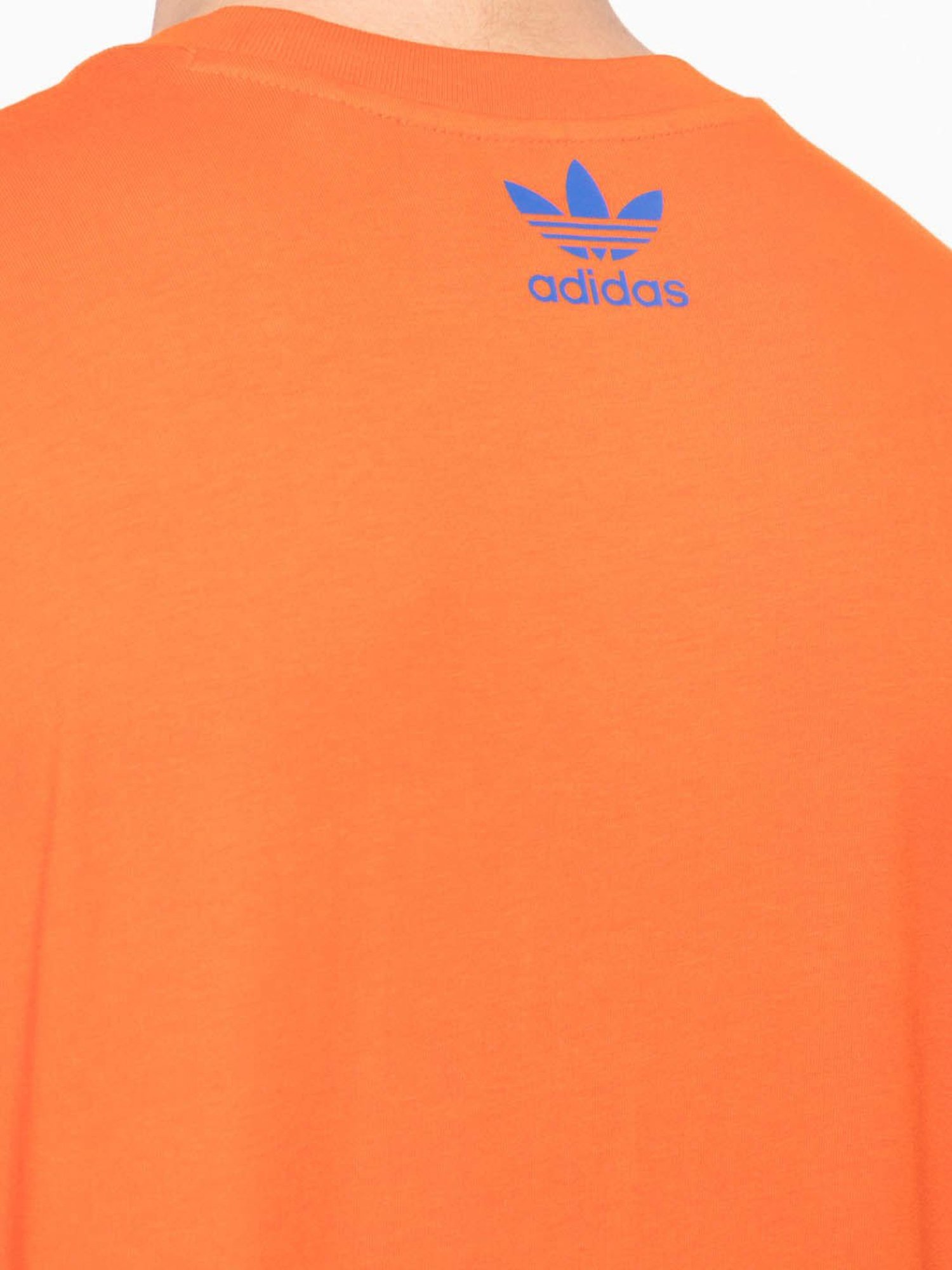 Adidas Originals Orange Cotton Regular Fit Printed T-Shirt