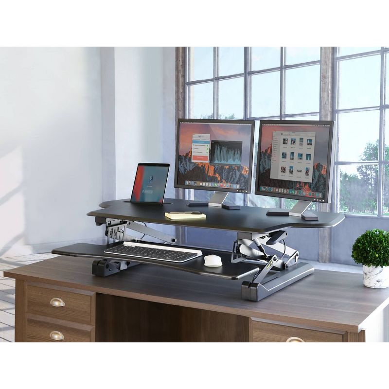 47" Airlift Extra Wide Gas Spring Adjustable Height Standing Desk Converter Black - Seville Classics