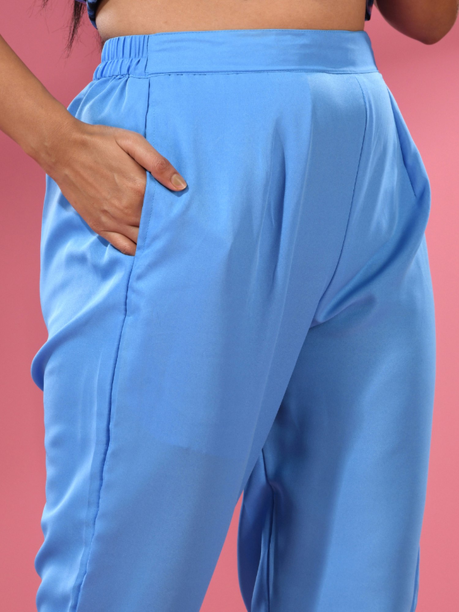 CHARUKRITI Blue Printed Kaftan Pant Set