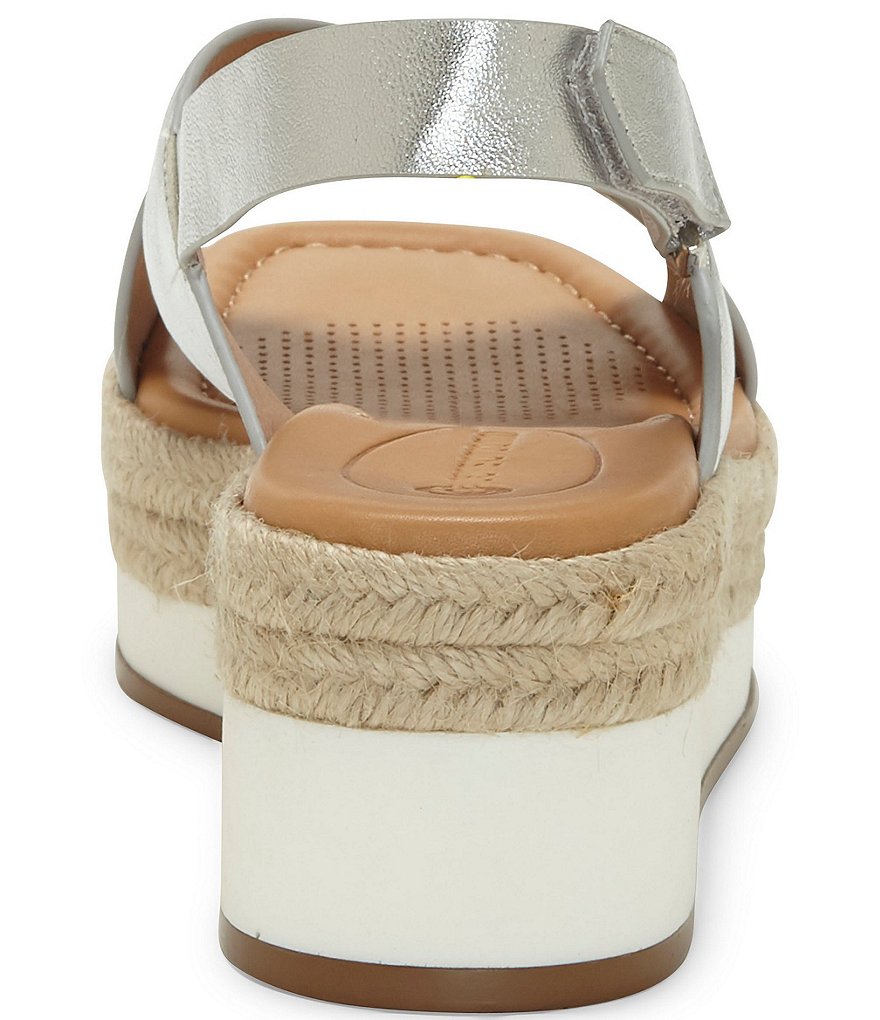 CC Corso Como Penelopy Metallic Leather Flatform Espadrilles