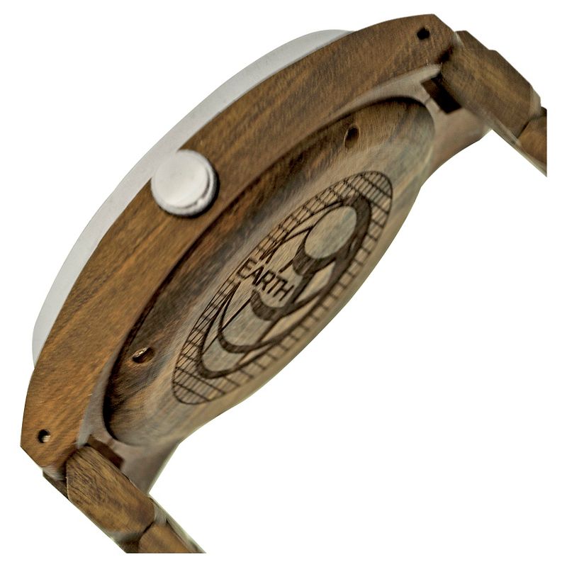 Earth Wood Men's Eco - Friendly Sustainable Wood Bracelet Watch - Dark Brown