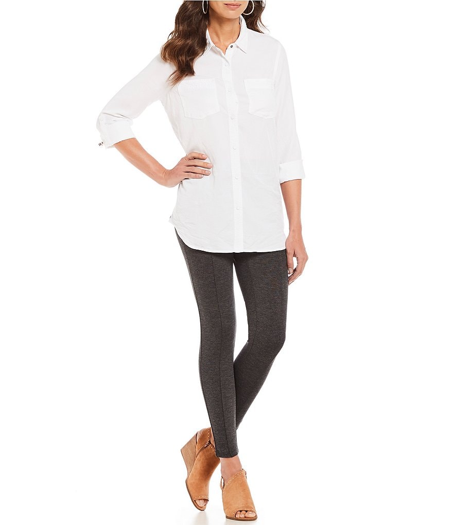 Intro Petite Size Bella Solid Double Knit Slim Her Leggings