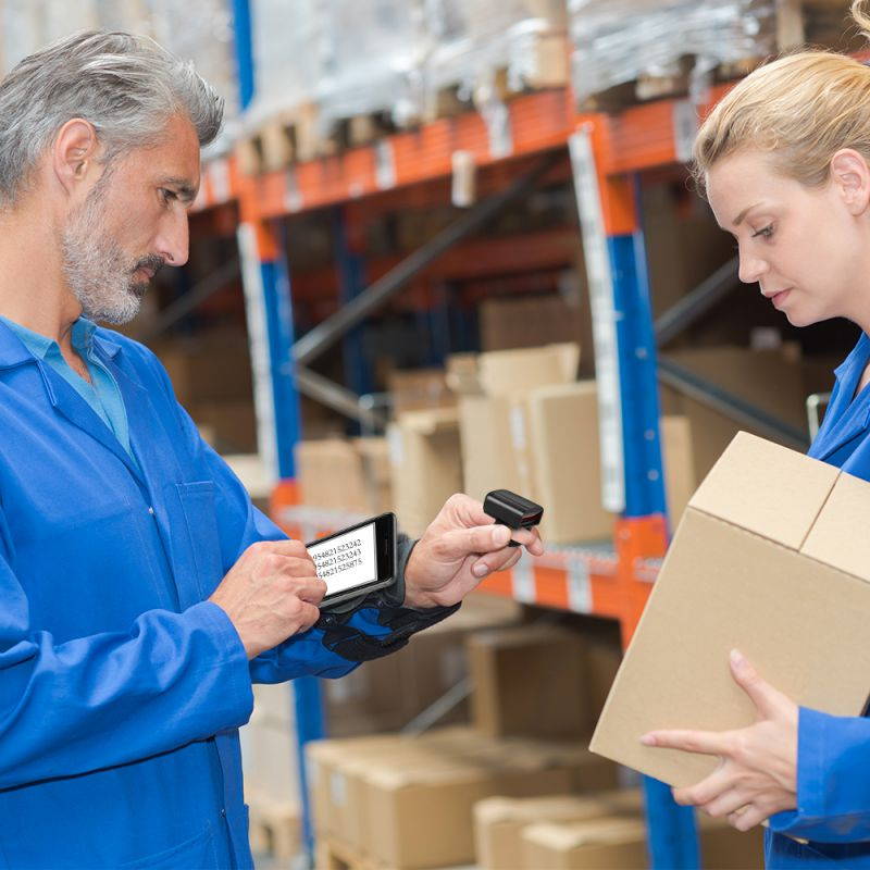 2D Wearable Ring Barcode Scanner/ Mini Portable 3-in-1 USB Wired & 2.4G Wireless & Bluetooth Bar Code Reader/ Image 1D QR Scanner PDF417 Data Matrix Screen Scanning /  iPad/ iPhone/ Android/ PC