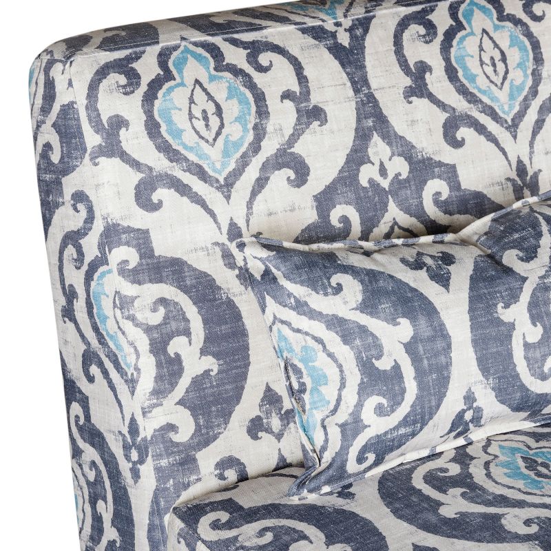 Blue Slate Collection Accent Chair Gray/Light/Large Damask - HomePop