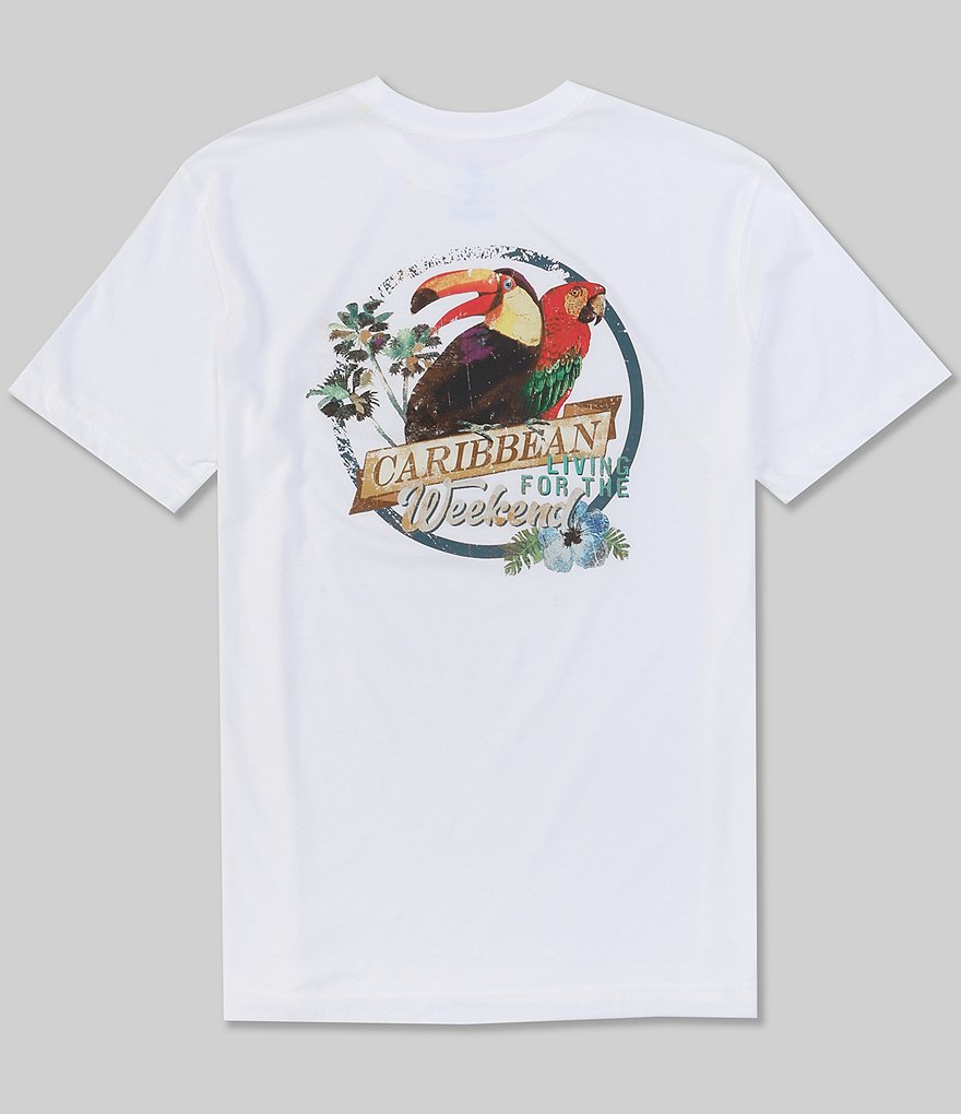 Caribbean White Short-Sleeve Screen Print Tee
