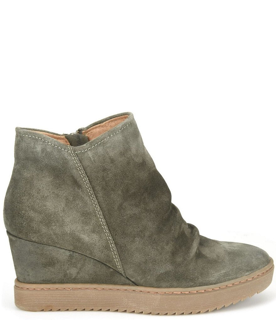 Sofft Siri Waterproof Suede Wedge Ankle Booties