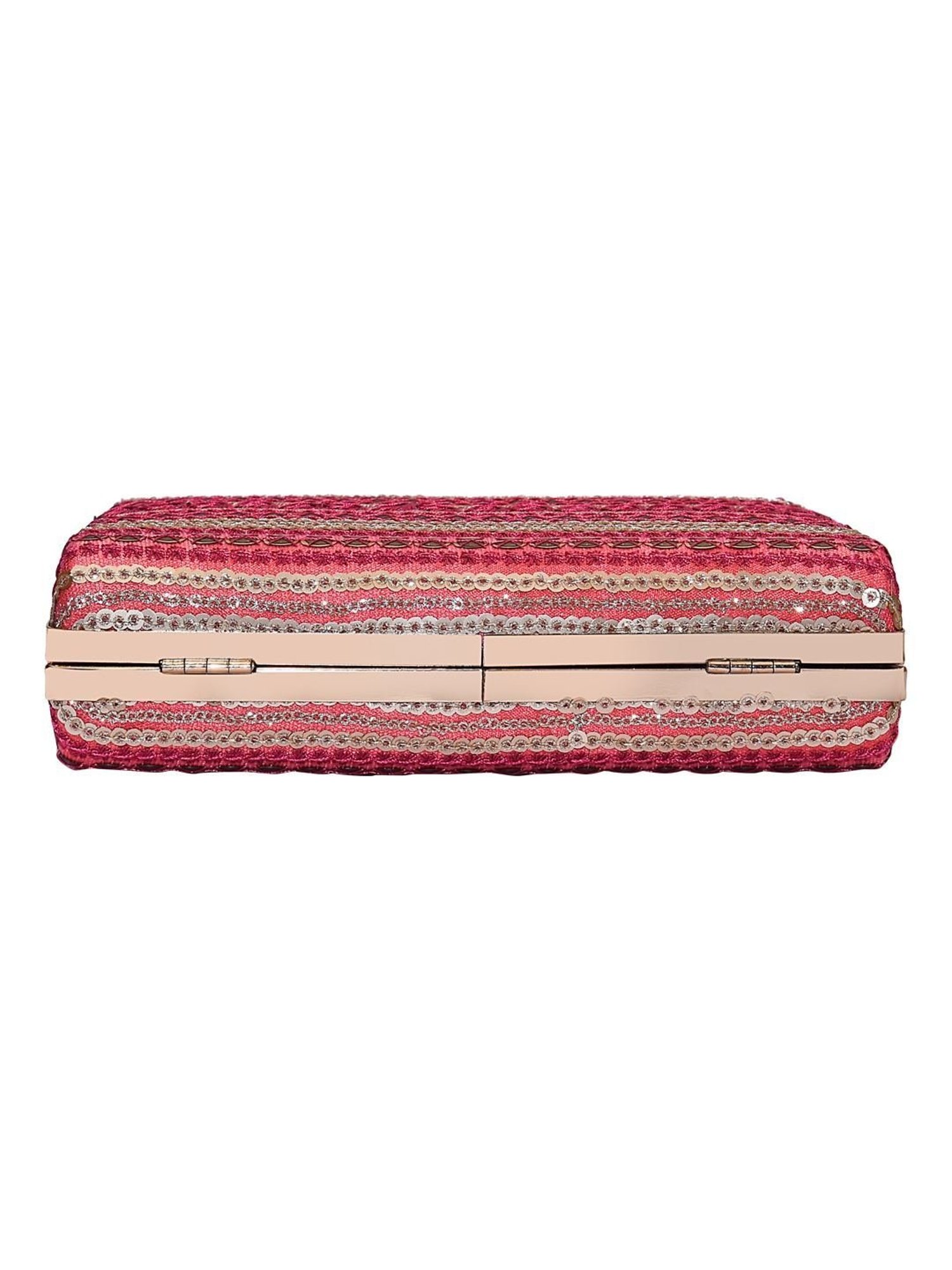Horra Dark Pink Embellished Clutch